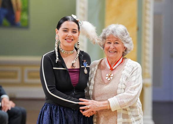 June 25, 2026, Ottawa, On, Canada: Governor General Louise Arbour presents Marcella Sunshine, of Fishing Lake First Nation, Saskatchewan, with the Meritorious Service Decorations (Civil Division) during a Presentation of Canadian Honours at Rideau Hall in Ottawa, on Thursday, June 25, 2026. Ottawa Canada  - ZUMAc35_ 20260625_zaf_c35_023 Copyright: xChrisxTanouyex