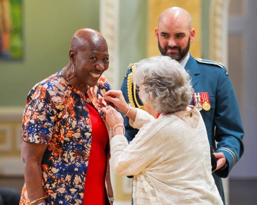 June 25, 2026, Ottawa, On, Canada: Governor General Louise Arbour invests Myrna Eunilda Lashley, of Montreal, as a Member of the Order of Canada during a Presentation of Canadian Honours at Rideau Hall in Ottawa, on Thursday, June 25, 2026. Ottawa Canada  - ZUMAc35_ 20260625_zaf_c35_032 Copyright: xChrisxTanouyex