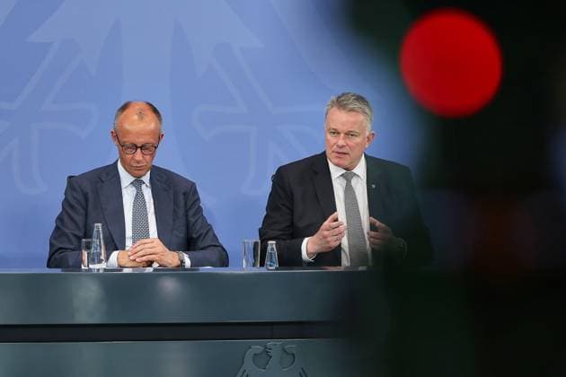 Berlin, Germany, June 25, 2026, Federal Chancellery, Conference of Minister Presidents, Press Conference with Federal Chancellor Friedrich Merz (CDU) and Gordon Schnieder (CDU), Minister President of Rhineland-Palatinate Copyright: xdtsxNachrichtenagenturx dts_125175