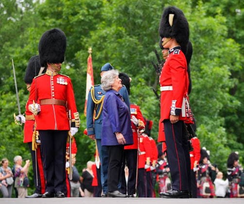 June 26, 2026, Ottawa, On, Canada: Governor General Louise Arbour conducts an inspection of the Ceremonial Guard at Rideau Hall in Ottawa, on Friday, June 26, 2026. Ottawa Canada  - ZUMAc35_ 20260626_zaf_c35_054 Copyright: xChrisxTanouyex