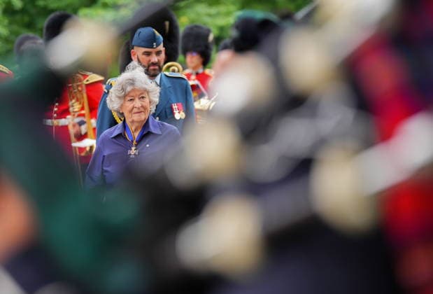 June 26, 2026, Ottawa, On, Canada: Governor General Louise Arbour conducts an inspection of the band of the Ceremonial Guard at Rideau Hall in Ottawa, on Friday, June 26, 2026. Ottawa Canada  - ZUMAc35_ 20260626_zaf_c35_061 Copyright: xChrisxTanouyex