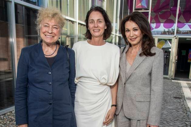 ABB BERBEN: Gesine Schwan, Katarina Barley, and Iris Berben attended the presentation of the Annemarie Renger Prize to Iris Berben at the Weltwirtschaft restaurant in the Haus der Kulturen der Welt in Berlin on July 8, 2026, Berlin, Germany