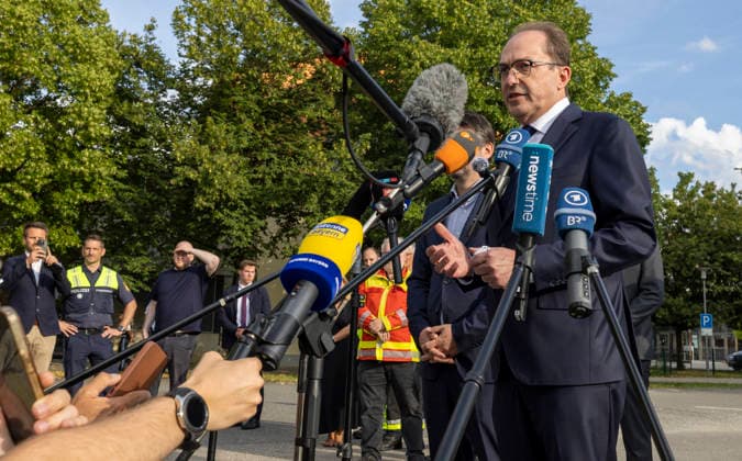 Federal Minister of the Interior Alexander Dobrindt holds a press conference on the shooting spree at Welfen Gymnasium; two girls seriously injured in Schongau. Date: July 8, 2026