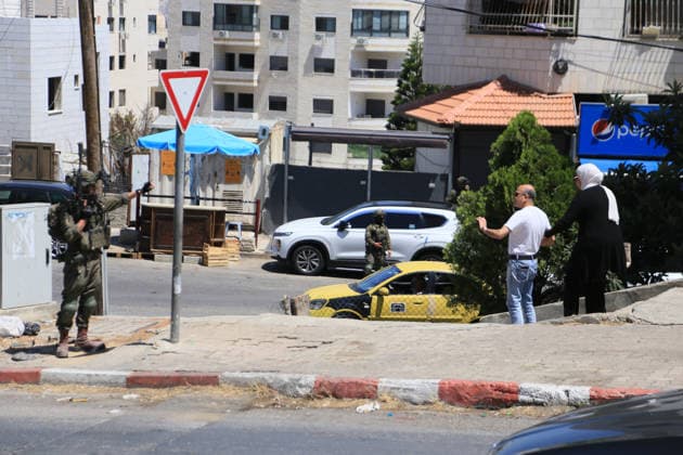 Israeli forces deploy during military operation in Nablus Israeli military vehicles and soldiers are deployed in the streets during a military operation targeting the West Bank city of Nablus, on July 12, 2026. Israeli forces raided several neighborhoods in the western part of the city during the operation. Photo by Mohammed Nasser apaimages Nablus West Bank Palestinian Territory 120726_Nablus_MN_00(10) Copyright: xapaimagesxMohammedxNasserx xapaimagesx