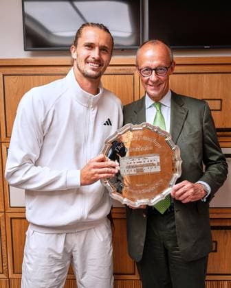 London, United Kingdom, July 12, 2026 Wimbledon Final: Tennis player Alexander Zverev and German Chancellor Friedrich Merz (CDU) Copyright: xHandoutxBundesregierung SteffenxKugler dtsxNachrichtenagenturx dts_127636