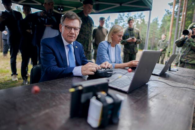 Johann Wadephul (CDU), Federal Minister of Foreign Affairs, and Elina Valtonen, Minister of Foreign Affairs of the Republic of Finland, visit the Finnish Armed Forces Reserve Officers’ School in Vaalimaa together, July 16, 2026. Photographed on behalf of the Federal Foreign Office in Vaalimaa, Finland Copyright: xThomasxTrutschel AAx