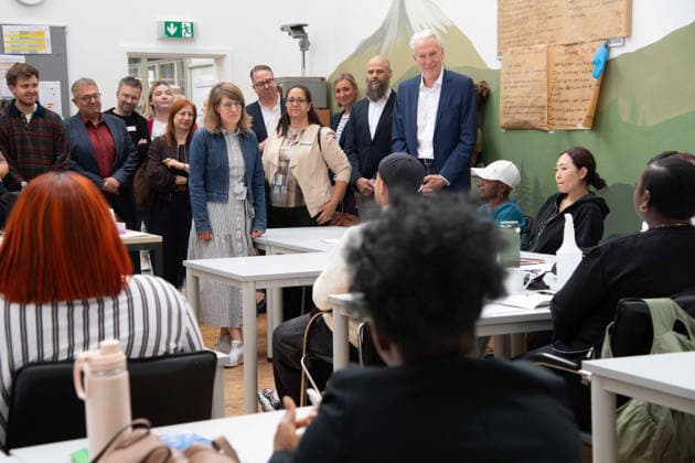 Verena SCHAEFFER, Schäffer, Minister for Children, Youth, Family, Equality, Refugees, and Integration of the State of North Rhine-Westphalia, visits the Quaz Ruhr Language and Training Center in Bochum on July 22, 2026