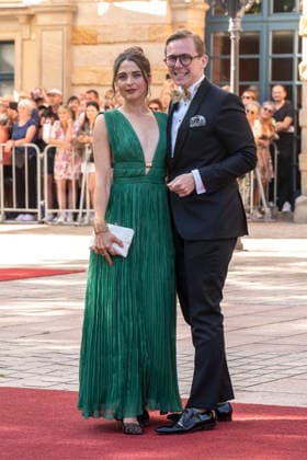 Carlotta Voss and Philipp Amthor attend the concert featuring Beethoven s Ninth Symphony to open the annual 2026 Bayreuth Festival (Richard Wagner Festspiele) at the Bayreuth Festspielhaus on July 25, 2026, in Bayreuth, Germany—the 150th Bayreuth Wagner Festival Opening