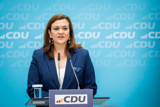 Franziska Hoppermann, the new secretary general of the CDU, speaks to the media in Berlin, July 27, 2026, Berlin, Germany Copyright: xJulianexSonntagx