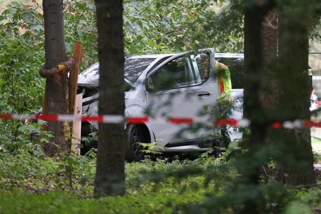 Berlin, Germany, July 26, 2026: Car Plows Into Crowd at CSD. The next day, the vehicle involved in the incident is still at the scene; police and forensic investigators are on site. Copyright: xdtsxNachrichtenagenturx dts_128748