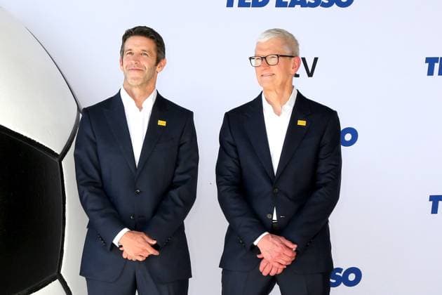 John Ternus, Tim Cook at arrivals for TED LASSO Season 4 Premiere, Academy Museum of Motion Pictures, Los Angeles, CA, July 27, 2026. Photo By: Priscilla Grant Everett Collection TED LASSO Season 4 Premiere PUBLICATIONXNOTxINxCANxCHNxFRAxITAxJPNxNORxPOLxRUSxESPxUKxUSA