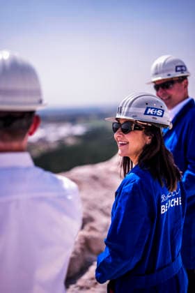 Katherina Reiche (CDU), Federal Minister of Economic Affairs and Energy, visits the K S Minerals and Agriculture GmbH plant in Zielitz. Zielitz, July 30, 2026. Photographed on behalf of the Federal Ministry of Economic Affairs and Energy. Zielitz, Germany Copyright: xDominikxButzmannx