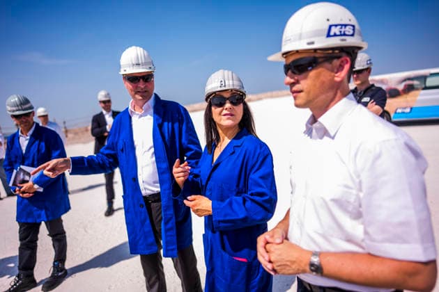 Katherina Reiche (CDU), Federal Minister of Economic Affairs and Energy, visits the K S Minerals and Agriculture GmbH plant in Zielitz. Zielitz, July 30, 2026. Photographed on behalf of the Federal Ministry of Economic Affairs and Energy. Zielitz, Germany Copyright: xDominikxButzmannx