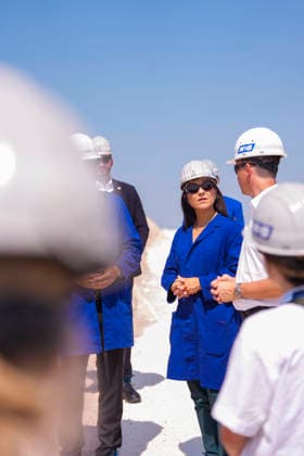 Katherina Reiche (CDU), Federal Minister of Economic Affairs and Energy, visits the K S Minerals and Agriculture GmbH plant in Zielitz. Zielitz, July 30, 2026. Photographed on behalf of the Federal Ministry of Economic Affairs and Energy. Zielitz, Germany Copyright: xDominikxButzmannx