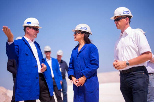 Katherina Reiche (CDU), Federal Minister of Economic Affairs and Energy, visits the K S Minerals and Agriculture GmbH plant in Zielitz. Zielitz, July 30, 2026. Photographed on behalf of the Federal Ministry of Economic Affairs and Energy. Zielitz, Germany Copyright: xDominikxButzmannx
