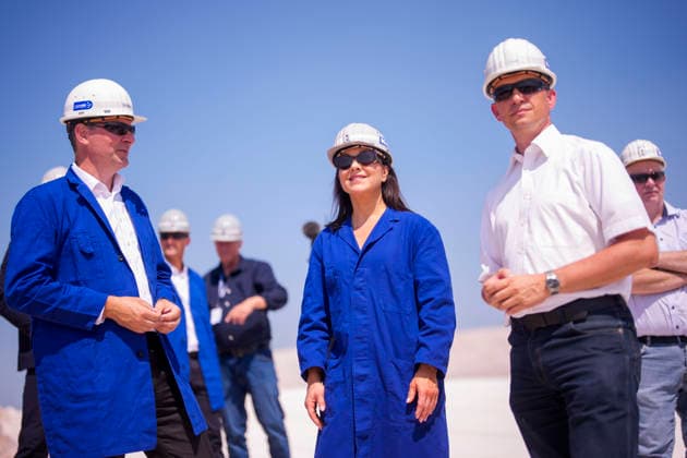 Katherina Reiche (CDU), Federal Minister of Economic Affairs and Energy, visits the K S Minerals and Agriculture GmbH plant in Zielitz. Zielitz, July 30, 2026. Photographed on behalf of the Federal Ministry of Economic Affairs and Energy. Zielitz, Germany Copyright: xDominikxButzmannx