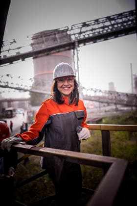 Katherina Reiche (CDU), Federal Minister for Economic Affairs and Energy, visits Salzgitter AG, where the first hydrogen-powered direct reduction plant (DRI tower) and an electric arc furnace are being built. Salzgitter, July 30, 2026. Photographed on behalf of the Federal Ministry for Economic Affairs and Energy, Salzgitter, Germany Copyright: xDominikxButzmannx