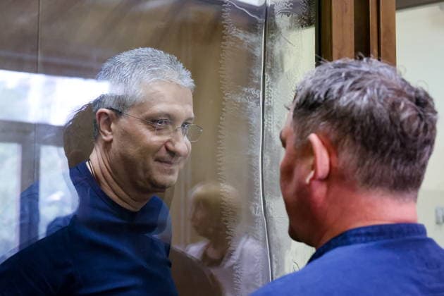 RUSSIA, MOSCOW - JULY 31, 2026: Timur Ivanov (L), Deputy Defence Minister of Russia in 2016-2024, attends a hearing as the Simonovsky District Court considers a second criminal case against him over more than 1.3 bn roubles in bribes, large-scale money laundering as well as illegal manufacture and possession of firearms Moscow Russia  - ZUMAt113 20260731_zaa_t113_135 Copyright: xVladimirxGerdox