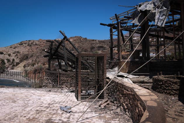Aftermath of the devastating Crete wildfire CRETE, GREECE - JULY 31: The premises of a burnt hotel are seen, after a wildfire at the village of Agios Pavlos, in the region Rethymno, on the island of Crete, Greece, on July 31, 2026. Costas Baltas Anadolu Crete Greece. Editorial use only. Please get in touch for any other usage.  Copyright: x2026xAnadoluxCostasxBaltasx