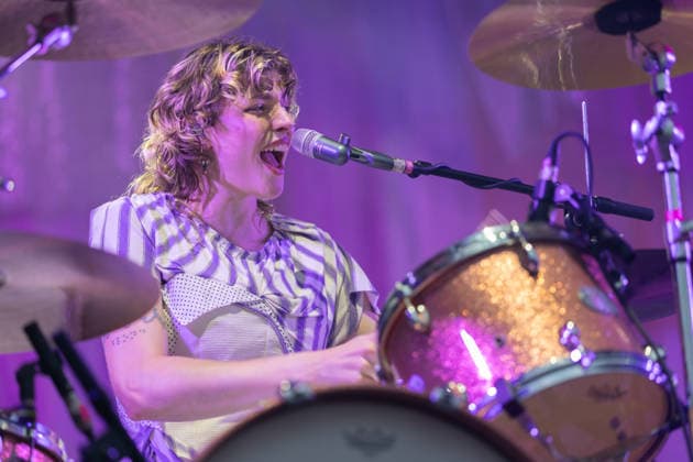Green Juice Festival 2026 BLOND Lotta KUMMER Drums, Vocals The Chemnitz-based indie pop band Blond performing live outdoors on the main stage at the Green Juice Festival in Park Neu Vilich in Bonn, Bonn Neu Vilich, North Rhine-Westphalia, Germany Copyright: xMarcxJohnx