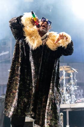 Green Juice Festival 2026 SKINDRED Benji WEBBE Vocals The Welsh ragga metal band Skindred performing live outdoors on the main stage at the Green Juice Festival in Park Neu Vilich in Bonn, Bonn Neu Vilich, North Rhine-Westphalia, Germany Copyright: xMarcxJohnx