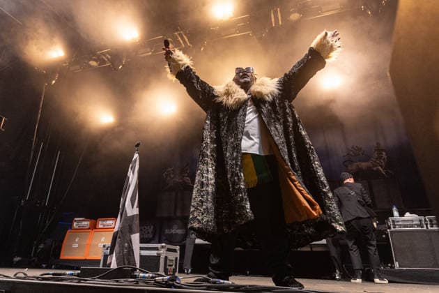 Green Juice Festival 2026 SKINDRED Benji WEBBE Vocals The Welsh ragga metal band Skindred performing live outdoors on the main stage at the Green Juice Festival in Park Neu Vilich in Bonn, Bonn Neu Vilich, North Rhine-Westphalia, Germany Copyright: xMarcxJohnx
