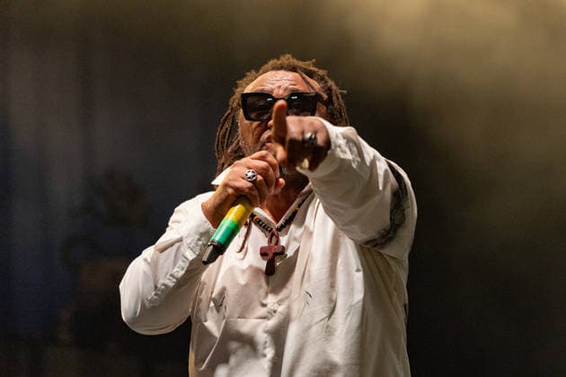 Green Juice Festival 2026 SKINDRED Benji WEBBE Vocals The Welsh ragga metal band Skindred performing live outdoors on the main stage at the Green Juice Festival in Park Neu Vilich in Bonn, Bonn Neu Vilich, North Rhine-Westphalia, Germany Copyright: xMarcxJohnx