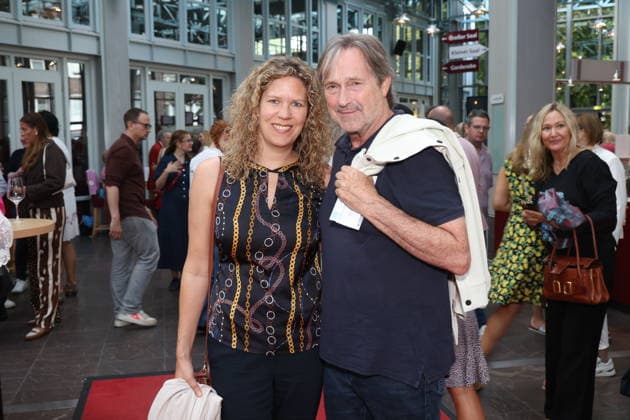 Sabrina Böcker and Helmut Zierl at the premiere of the comedy *Bis dass der Tod*, Winterhuder Fährhaus Comedy Theater, Hamburg. The play is about a clumsy hitman who is hired by various members of a family to kill each other. The only reason is that the heir stands to inherit a fortune worth millions. Hamburg, July 31, 2026