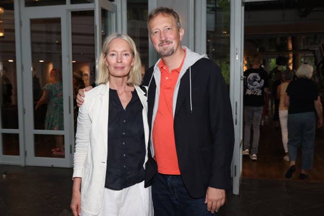 Katja Weitzenböck with Hergen Wöbken at the premiere of the comedy *Bis dass der Tod*, Winterhuder Fährhaus Comedy Theater, Hamburg. The play is about a clumsy hitman who is hired by various members of a family to kill each other. The only reason is that the heir stands to inherit a fortune worth millions. Hamburg, July 31, 2026