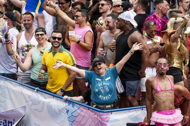 AMSTERDAM - Participants in the Canal Parade. The boat parade is traditionally part of the Pride celebrations in the capital. REMKO DE WAAL ANP netherlands out - belgium out  Copyright: xx x564683964x originalFilename: 564683964.jpg