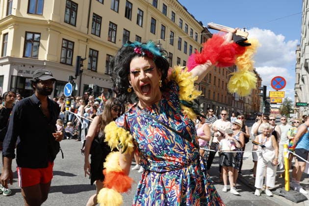STOCKHOLM, SWEDEN 20260801 Etka in the Pride parade, which runs from Norr Mälarstrand to Slussen during this year s Stockholm Pride STOCKHOLM SWEDEN x11700x  Copyright: xMagnusxGrimstedt TTx STOCKHOLM PRIDE Vo6cxn0mtMo