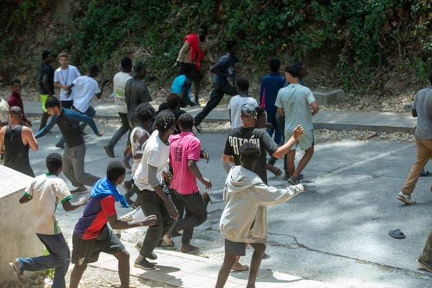 August 1, 2026, Ceuta, Ceuta, Spain: The Ceuta Temporary Immigrant Stay Center (CETI) is currently facing extreme tension and severe overcrowding, reaching a state of absolute collapse. The facility has been forced to close its doors to new male arrivals due to a critical lack of space. Ceuta Spain  - ZUMAd308 20260801_zsp_d308_053 Copyright: xJuanxCarlosxLucasx