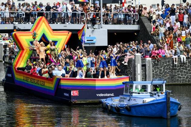 Amsterdam, The Netherlands, 2026-08-01 14:29:47 AMSTERDAM, 01-08-2026, Canals of Amsterdam. Amsterdam is the host city for WorldPride. Under the theme UNITY, equal rights, visibility, and international solidarity take center stage. The program includes the Pride Walk, Canal Parade, and a conference, among other things. PHOTO: NLBeeld Patrick van Emst Credit: NL Beeld Patrick van Emst Copyright: xx x