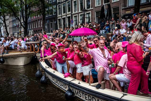August 1, 2026, Amsterdam, North Holland, Netherlands: August 1, 2026, Amsterdam, the Netherlands. Hundreds of thousands of spectators joined the 30th edition of the Pride Canal Parade, the highlight of WorldPride Amsterdam 2026. This yearâ€⠢s parade also included the WorldPride Stadium grandstand, with seating for approximately 10,000 people to watch as floats pass. Amsterdam Netherlands - ZUMAp202 20260801_zip_p202_071 Copyright: xJamesxPetermeierx