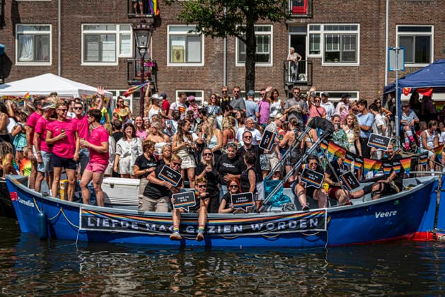 August 1, 2026, Amsterdam, North Holland, Netherlands: August 1, 2026, Amsterdam, the Netherlands. Hundreds of thousands of spectators joined the 30th edition of the Pride Canal Parade, the highlight of WorldPride Amsterdam 2026. This yearâ€⠢s parade also included the WorldPride Stadium grandstand, with seating for approximately 10,000 people to watch as floats pass. Amsterdam Netherlands - ZUMAp202 20260801_zip_p202_106 Copyright: xJamesxPetermeierx