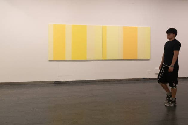 Exhibition: The Slowness of Light: María Lara, Madrid. A visitor views the exhibition The Slowness of Light: María Lara at CentroCentro on August 2, 2026, in Madrid, Spain. Artist María Lara Loja, born in Granada in 1940, brings together nearly 40 works in this exhibition—including paintings and drawings—that span her career over the last twenty-five years. AUGUST 2, 2026 Madrid, Madrid, Spain  Copyright: xRicardoxRubiox 7699110
