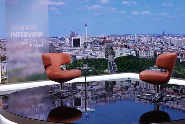 Germany, Berlin, ARD Summer Interview with CSU Chairman Markus Söder