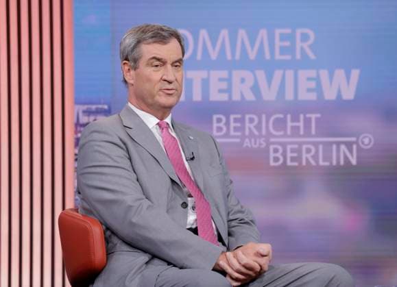 CSU Chairman Markus Söder, Germany, Berlin, ARD Summer Interview with CSU Chairman Markus Söder