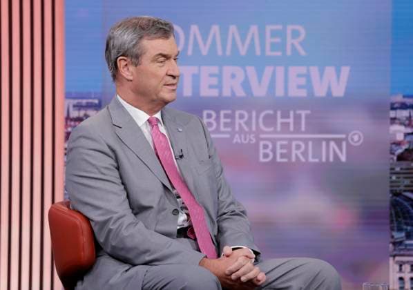 CSU Chairman Markus Söder, Germany, Berlin, ARD Summer Interview with CSU Chairman Markus Söder