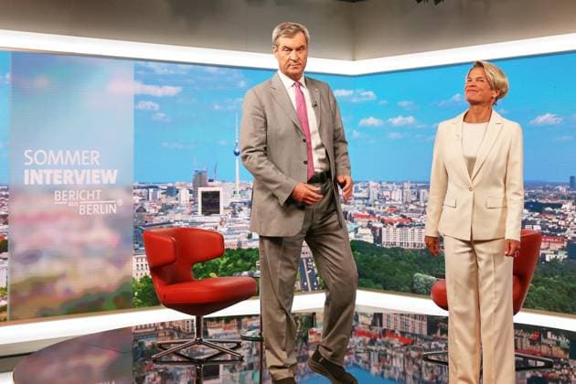 Berlin, Germany, August 2, 2026 ARD Capital Studio Summer Interview with Bavarian Minister-President Markus Söder (CSU) and Anna Engelke Copyright: xdtsxNachrichtenagenturx dts_129173