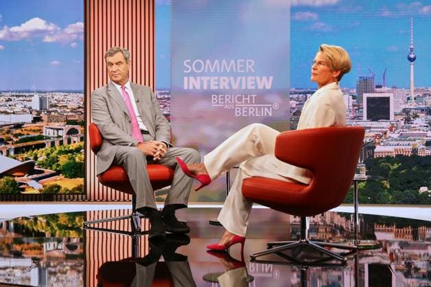 Berlin, Germany, August 2, 2026 ARD Capital Studio Summer Interview with Bavarian Minister-President Markus Söder (CSU) and Anna Engelke Copyright: xdtsxNachrichtenagenturx dts_129176