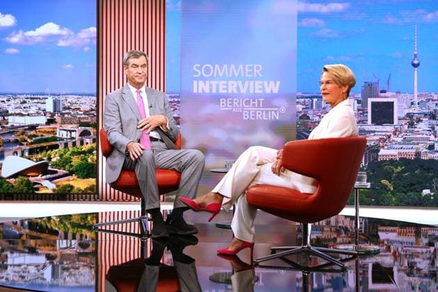 Berlin, Germany, August 2, 2026 ARD Capital Studio Summer Interview with Markus Söder, Minister-President of Bavaria (CSU), in an interview with Anna Engelke Copyright: xdtsxNachrichtenagenturx dts_129172