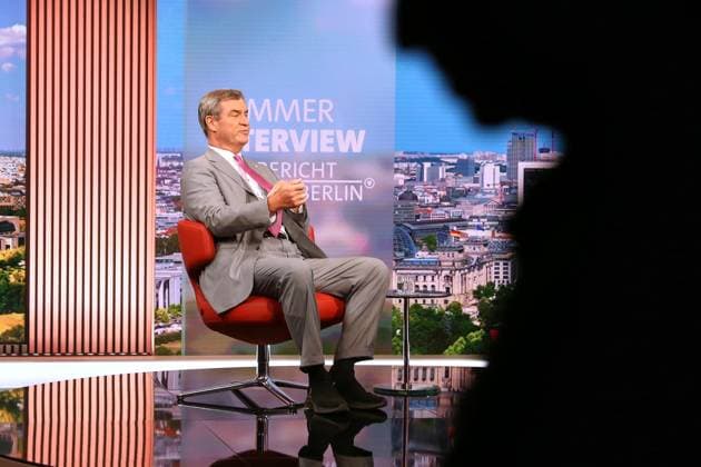 Berlin, Germany, August 2, 2026 ARD Capital Studio Summer Interview with Markus Söder, Minister-President of Bavaria (CSU) Copyright: xdtsxNachrichtenagenturx dts_129187