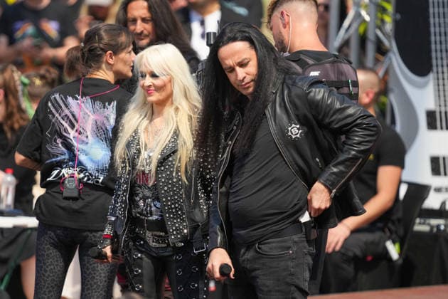 ZDF Fernsehgarten 2026: DORO Pesch and Bülent Ceylan at the ZDF Fernsehgarten, themed Rock im Garten, on August 2, 2026, in Mainz, Rhineland-Palatinate, ZDF Fernsehgarten