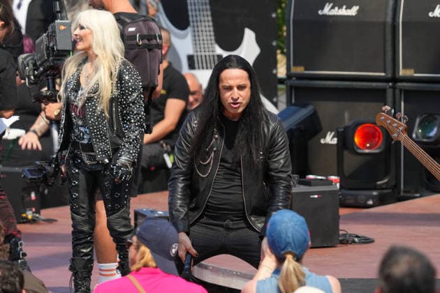 ZDF Fernsehgarten 2026: DORO Pesch and Bülent Ceylan at the ZDF Fernsehgarten, themed Rock im Garten, on August 2, 2026, in Mainz, Rhineland-Palatinate, ZDF Fernsehgarten