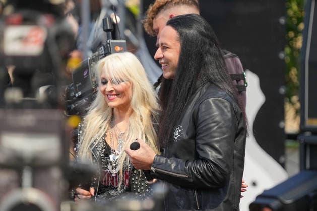 ZDF Fernsehgarten 2026: DORO Pesch and Bülent Ceylan at the ZDF Fernsehgarten, themed Rock im Garten, on August 2, 2026, in Mainz, Rhineland-Palatinate, ZDF Fernsehgarten