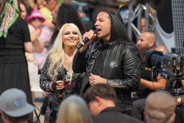 ZDF Fernsehgarten 2026: DORO Pesch and Bülent Ceylan at the ZDF Fernsehgarten, themed Rock im Garten, on August 2, 2026, in Mainz, Rhineland-Palatinate, ZDF Fernsehgarten
