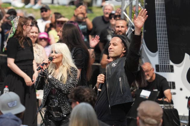 ZDF Fernsehgarten 2026: DORO Pesch and Bülent Ceylan at the ZDF Fernsehgarten, themed Rock im Garten, on August 2, 2026, in Mainz, Rhineland-Palatinate, ZDF Fernsehgarten