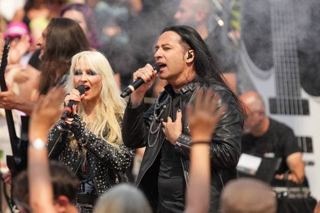 ZDF Fernsehgarten 2026: DORO Pesch and Bülent Ceylan at the ZDF Fernsehgarten, themed Rock im Garten, on August 2, 2026, in Mainz, Rhineland-Palatinate, ZDF Fernsehgarten