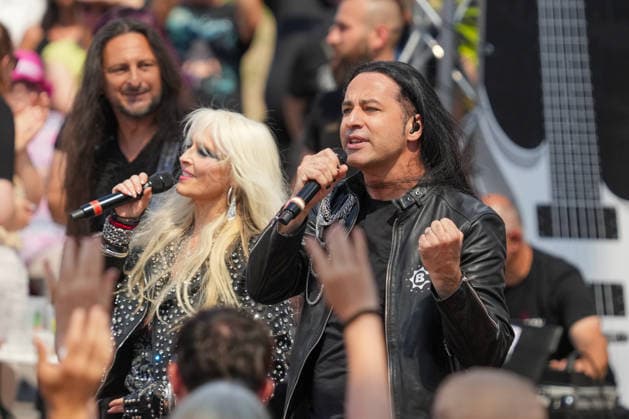 ZDF Fernsehgarten 2026: DORO Pesch and Bülent Ceylan at the ZDF Fernsehgarten, themed Rock im Garten, on August 2, 2026, in Mainz, Rhineland-Palatinate, ZDF Fernsehgarten